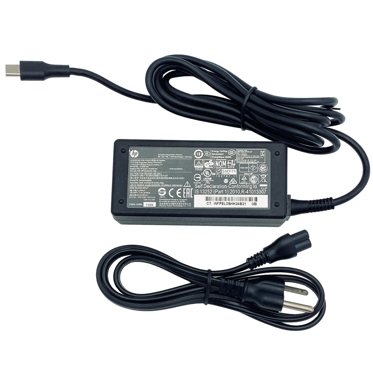 HP HP TPN-CA01 A045R031L USB-C 20V 2.25A power adapter — product photo