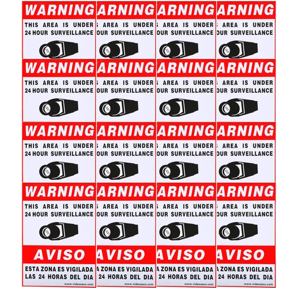 VideoSecu VideoSecu S011K16 16x Security Camera Decal 11.5x8.3 inch — product photo
