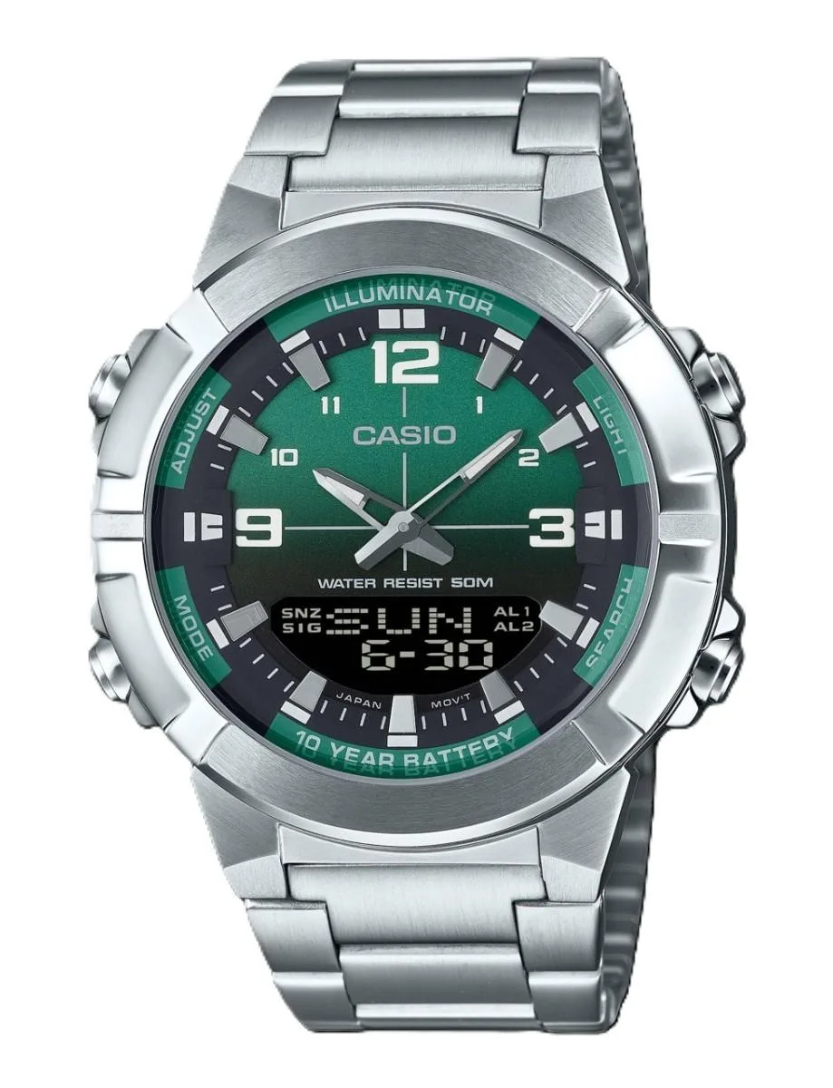 CASIO CASIO AMW-870DA-3AV Green Dial Analog Digital Sports Watch — product photo
