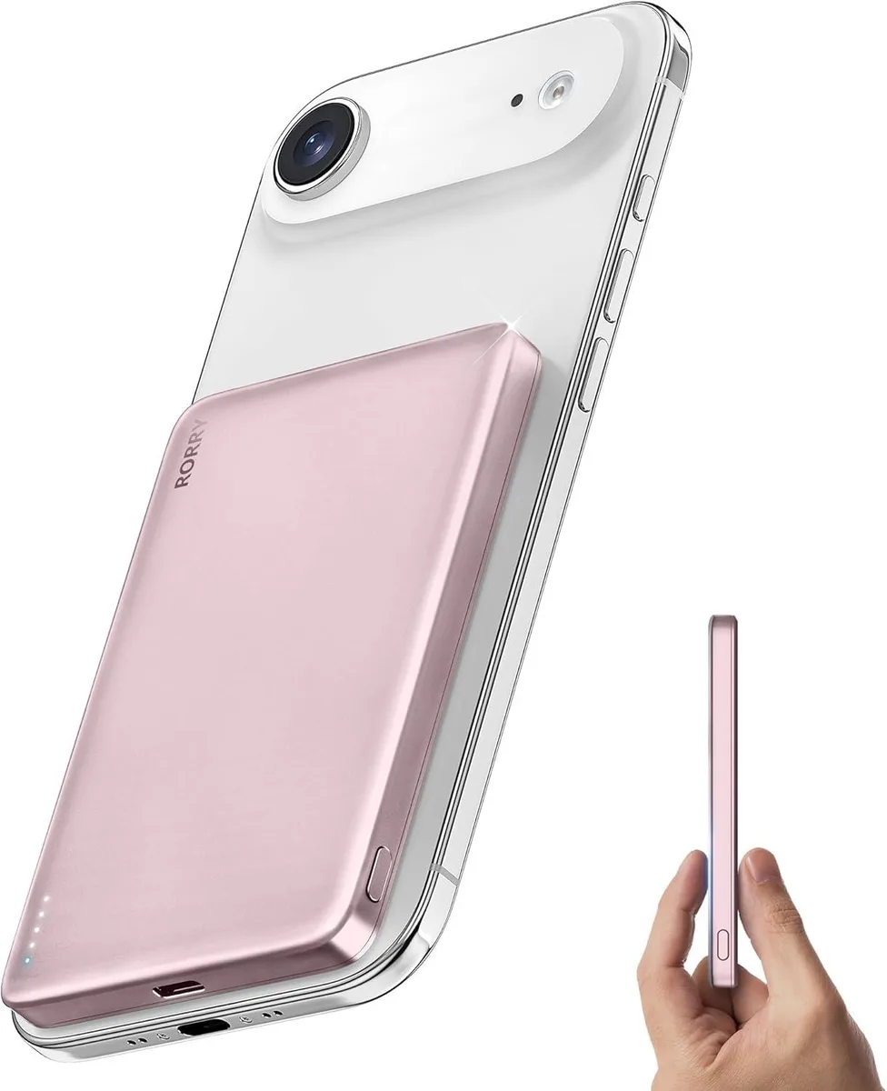 WOOJONG WOOJONG 0.3 Ultra Slim Alloy 5000mAh Magnetic Power Bank Pink — product photo