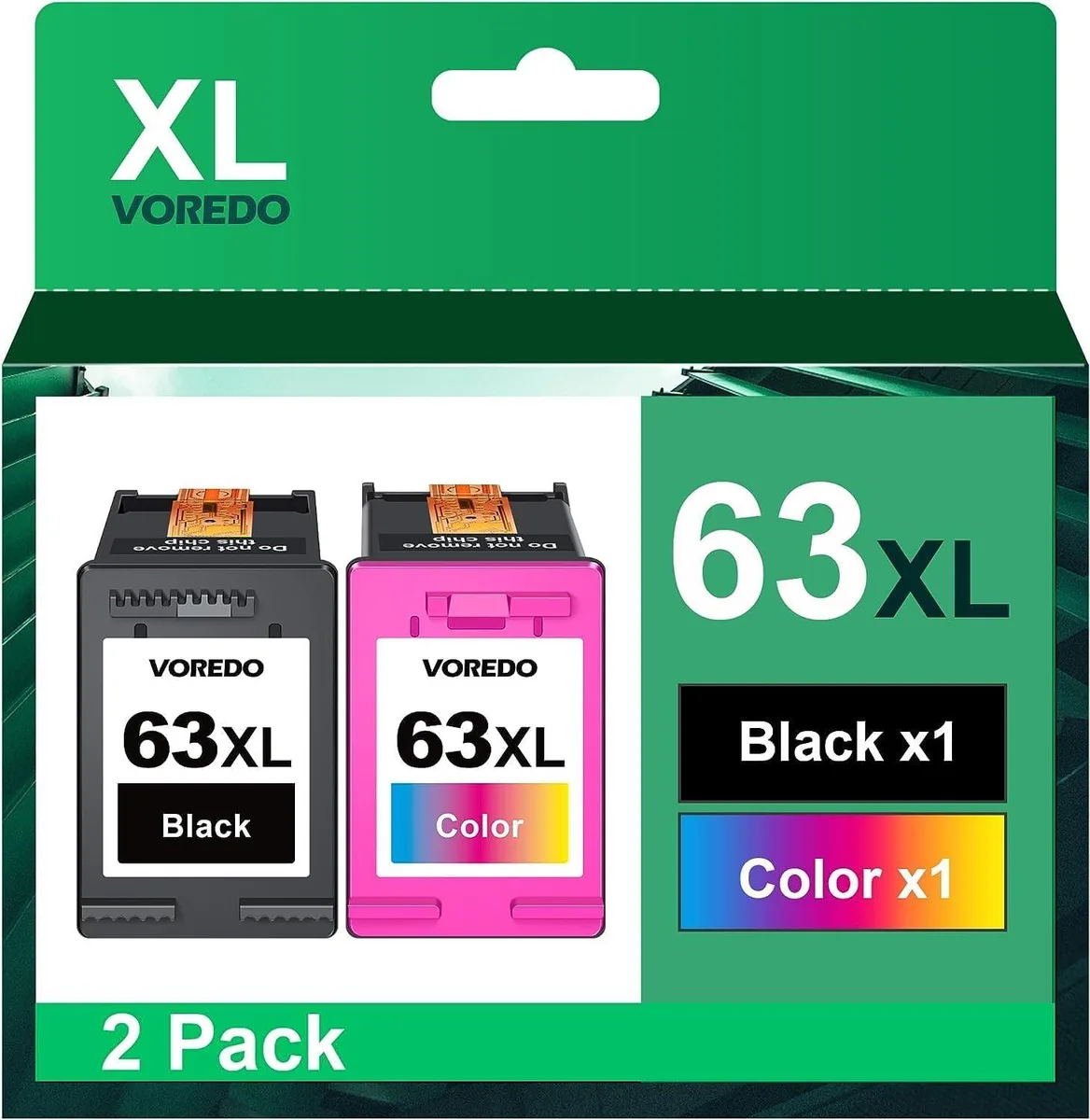 NuoTo NuoTo 63XL Black/Tri-color Ink Cartridges (2 Pack) — product photo
