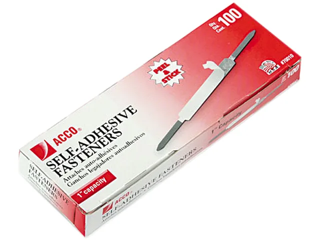 ACCO ACCO 70010 Self-Adhesive Paper Fasteners 1" Capacity 100/Box — product photo