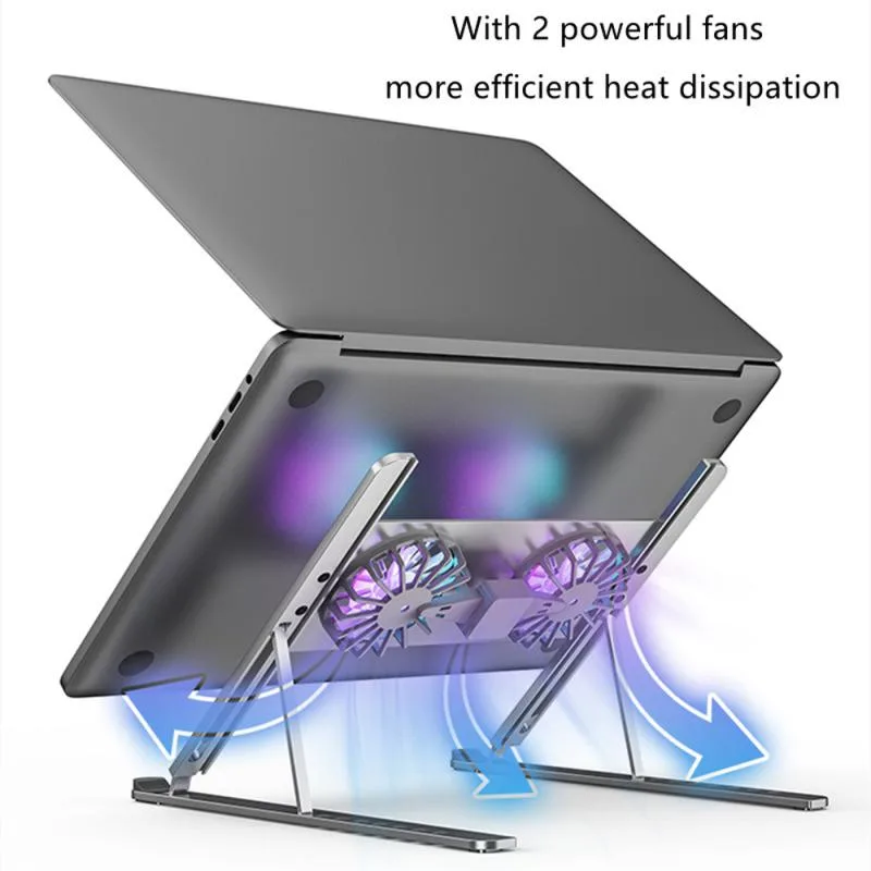 Jansicotek Jansicotek TSB02F laptop cooling pad 2 fans 11-17.3 inch adjustable foldable black — product photo