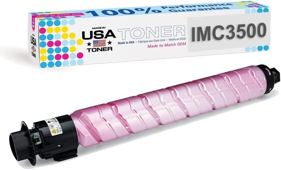MADE IN USA TONER MADE IN USA TONER Compatible Replacement for Ricoh IM C3000 IM C3500 842253 Magenta toner cartridge — product photo