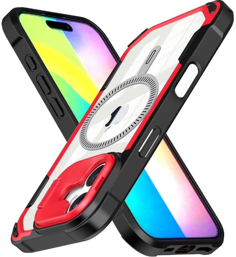 Nakedcellphone Nakedcellphone CamStand Hybrid Case iPhone 16 MagSafe Red — product photo
