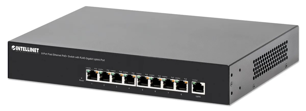 Intellinet Network Solutions Intellinet Network Solutions 560764 8-Port Fast Ethernet PoE+ network switch — product photo