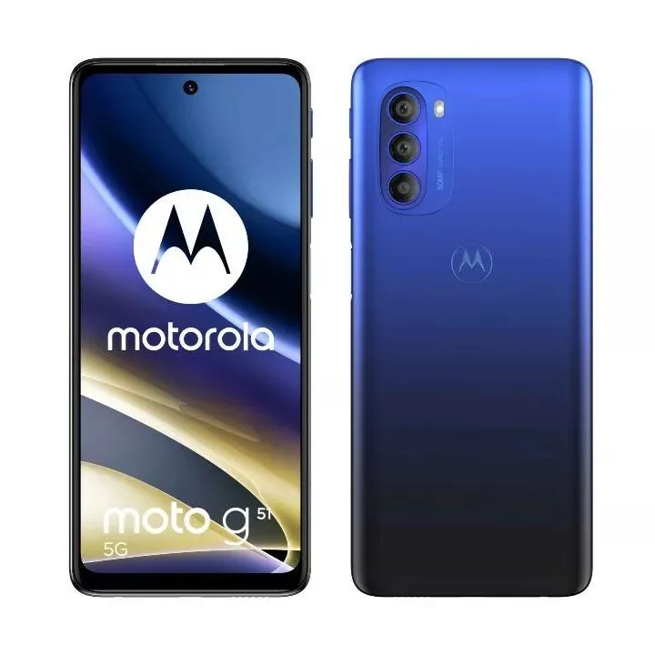Motorola Motorola Moto G51 5G 6.8" 120Hz 8GB/128GB Indigo Blue cell phones - unlocked — product photo