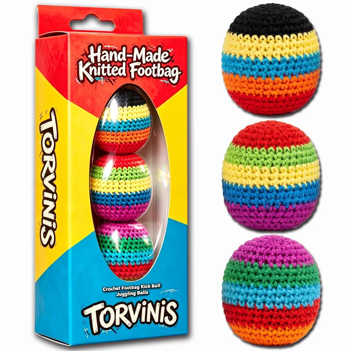  TORVINIS Hack Footbag Sac 2.5 inch 3 Pack 2026 Upgraded — product photo