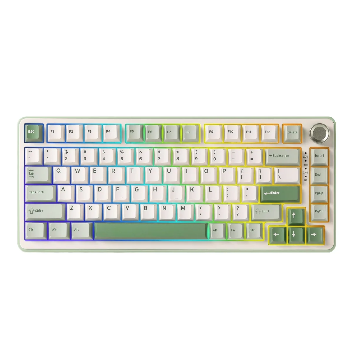 YUNZII YUNZII B75 PRO 75% Gasket Wireless Mechanical Gaming Keyboard Matcha Green Milk V2 Switch — product photo