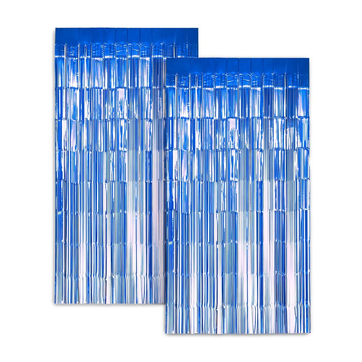 Zink Zink 2 Pack 3.28 Ft x 6.56 Ft Blue Foil Curtain Backdrop party supply — product photo