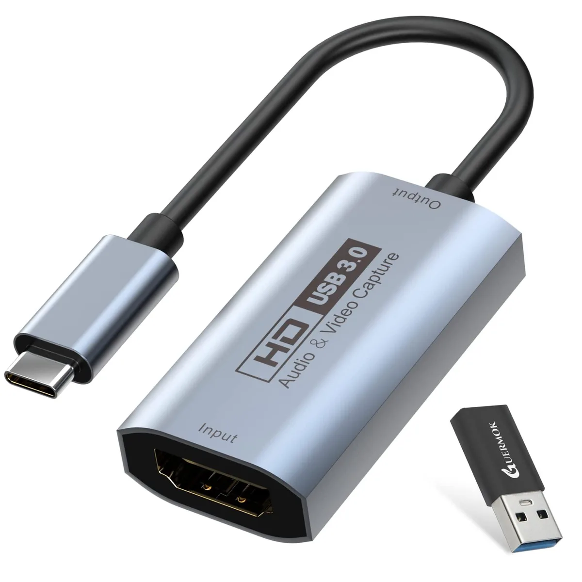 KEHIPI KEHIPI HDMI to USB-C Video Capture Card 2K@30FPS 1080P@60FPS Gray — product photo