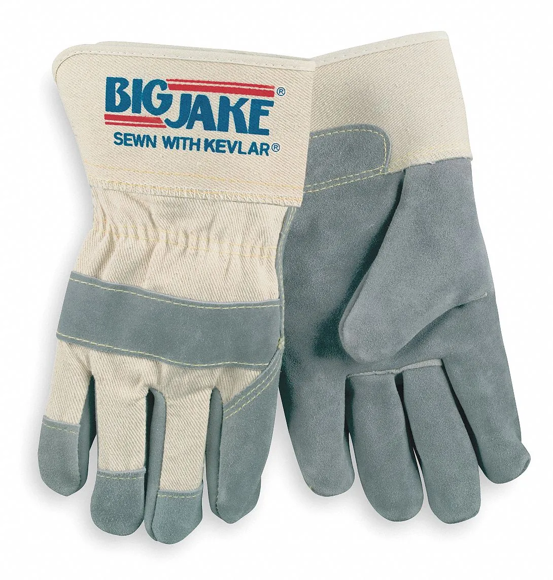 MCR Safety MCR Safety 1702L Leather Cut-Resistant Gloves Gray Palm Natural Back — product photo