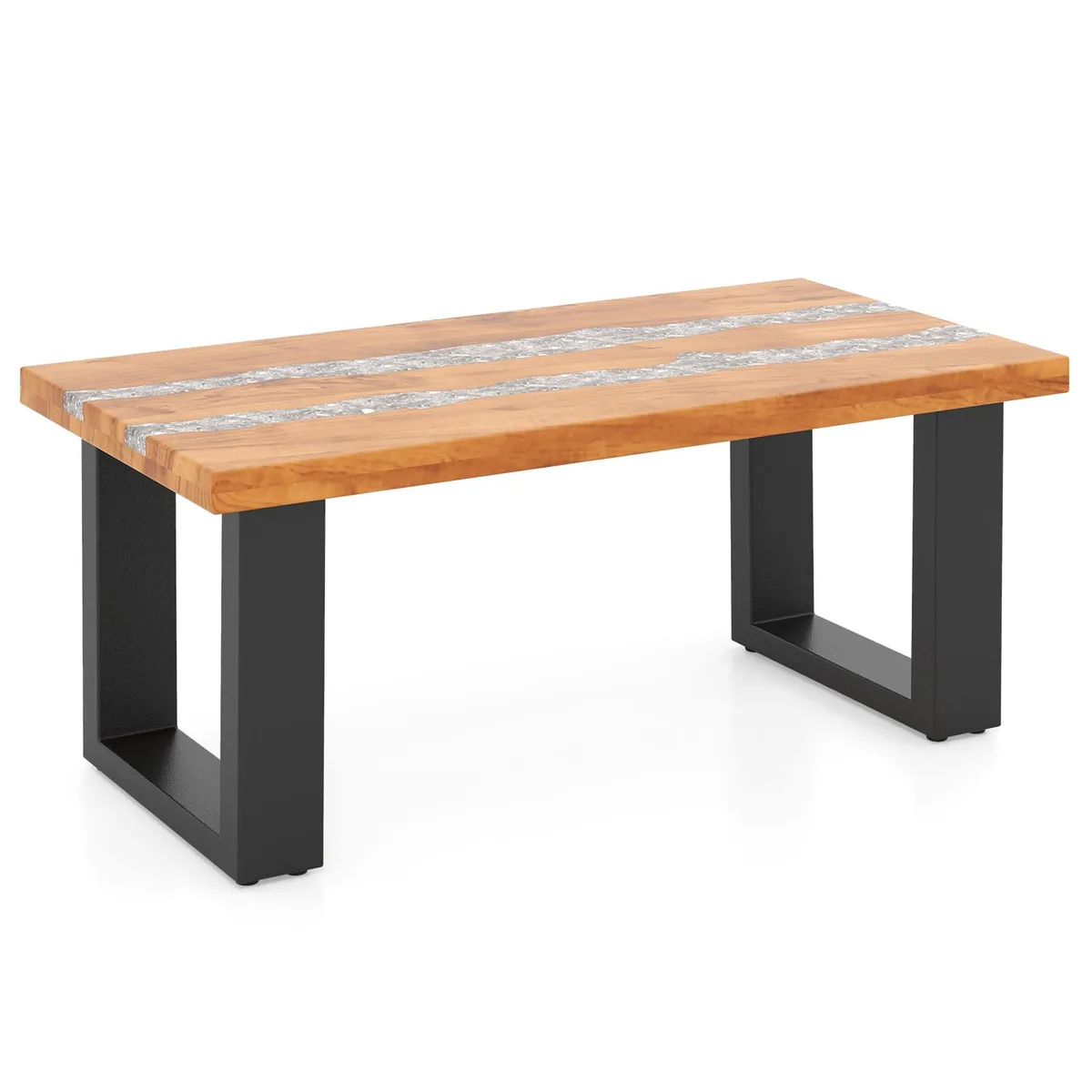 SlickBlue SlickBlue Teak Wood Coffee Table River Epoxy 40x20x16.5in — product photo