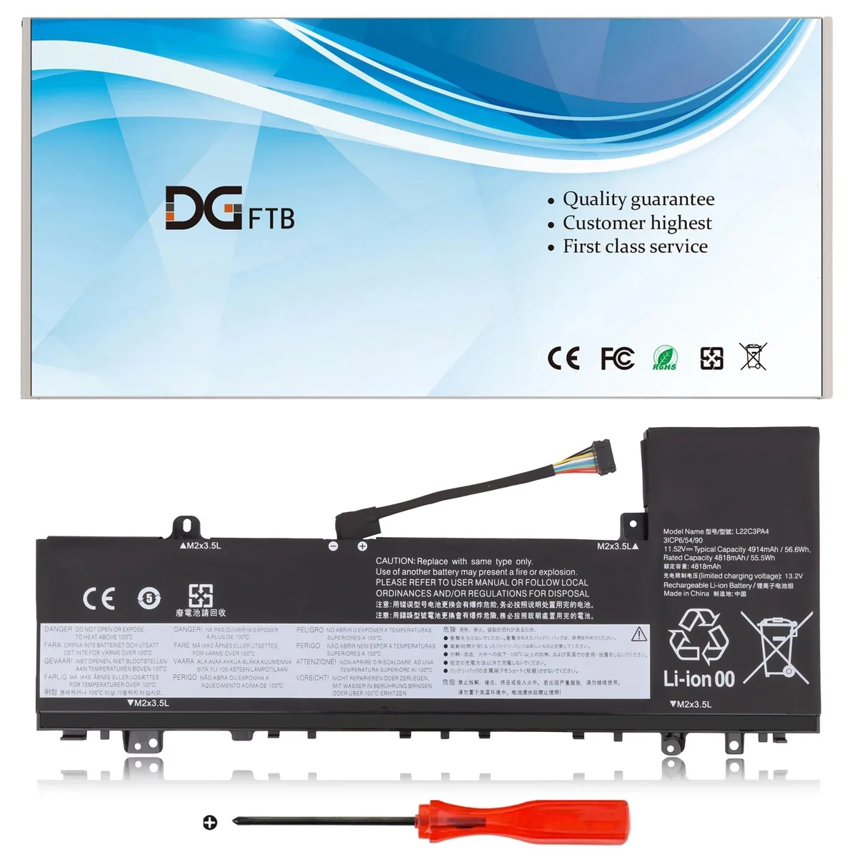 GSM Outdoors GSM Outdoors 2 in 1 Accessory 11.52V 56.6Wh 4914mAh L22C3PA4 — product photo