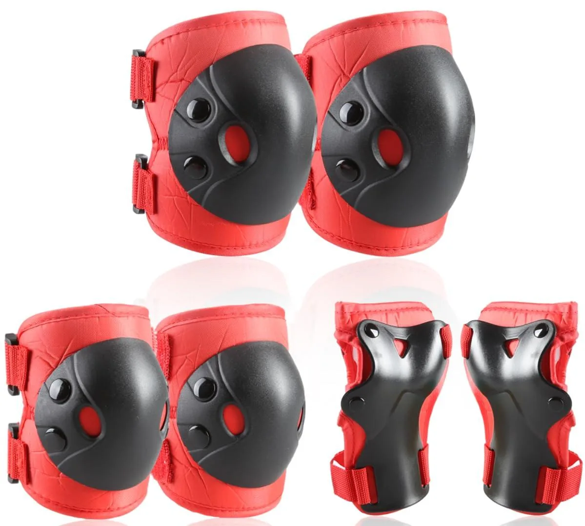  Cockchafer Kids Knee Elbow Wrist Guard Set Red — product photo