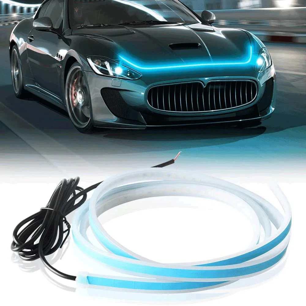 ANLONGLI ANLONGLI 59 inch blue flexible LED hood belt automotive specialty lighting — product photo