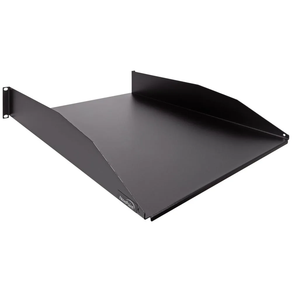 NavePoint NavePoint 2U cantilever fixed shelf 22 in deep black 50 lb capacity — product photo