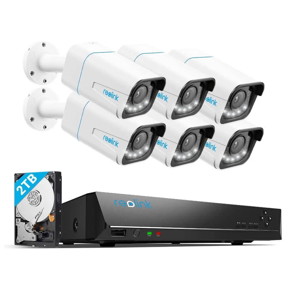 Reolink Reolink RLK8-811B6-A 8CH 2TB NVR Kit with 6× 4K 8MP 5X Zoom Cameras — product photo