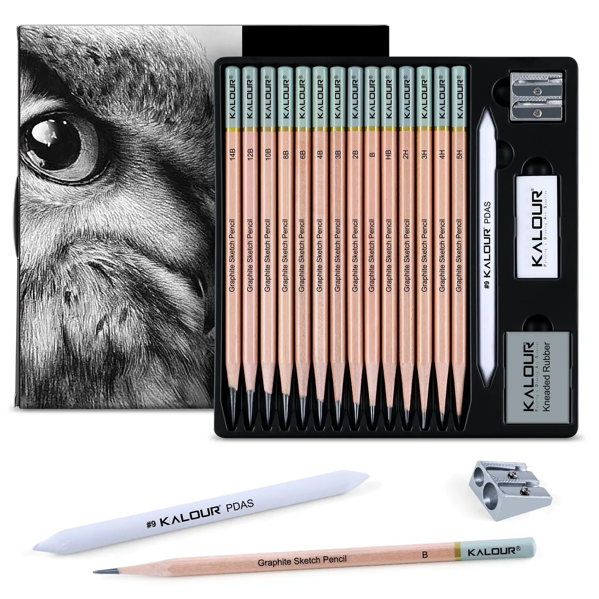  Kalour KA-SKT018 18-Piece Sketch Pencil Set 5H-14B — product photo