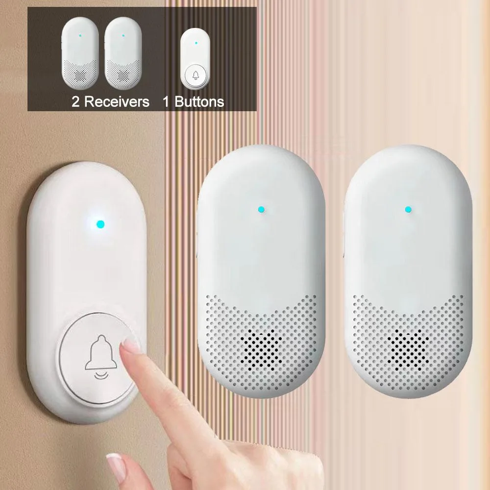 Shenzhen Dajiang Innovation Technology C Shenzhen Dajiang Innovation Technology C ZHAOGE Wireless Doorbell Kit 2 Receivers 1 Transmitter 1300ft Range — product photo