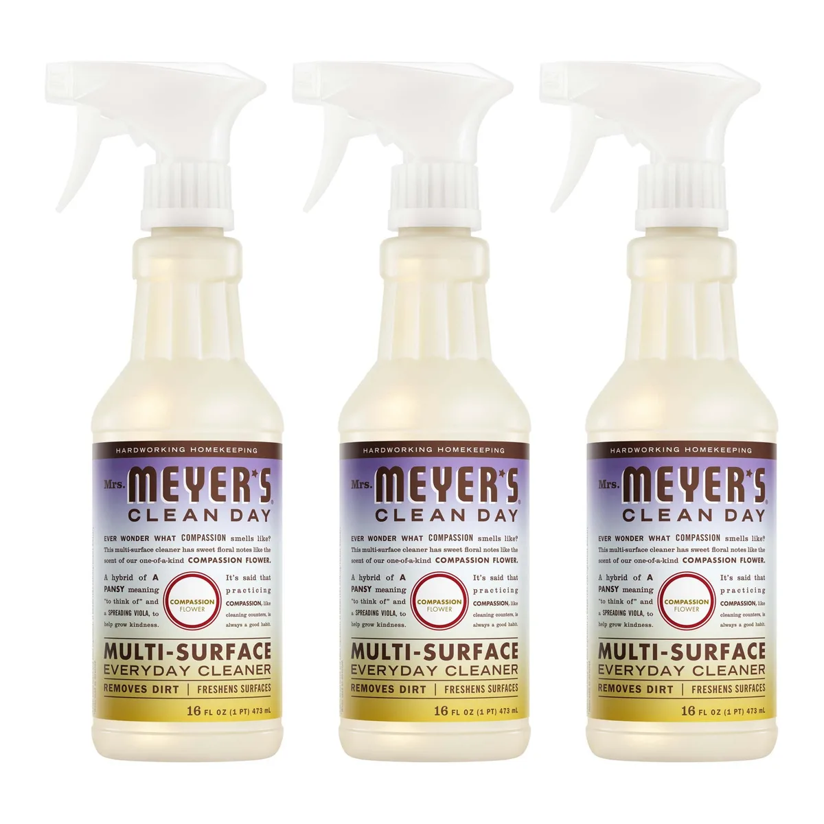 Three 16 fl oz spray bottles in a pack