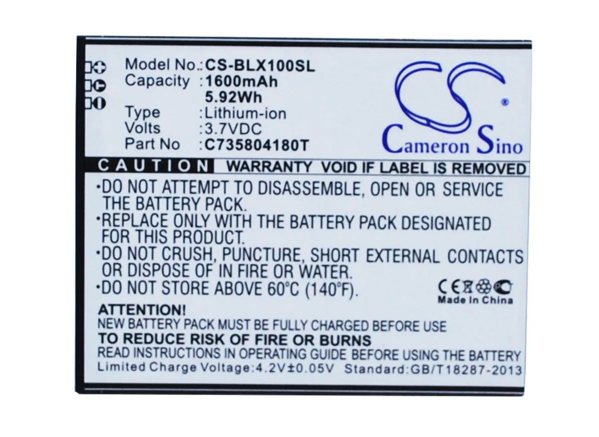 Cameron &amp; Co Cameron &amp; Co DS-CS-BLX100SL cell phone battery 1.6 Ah — product photo