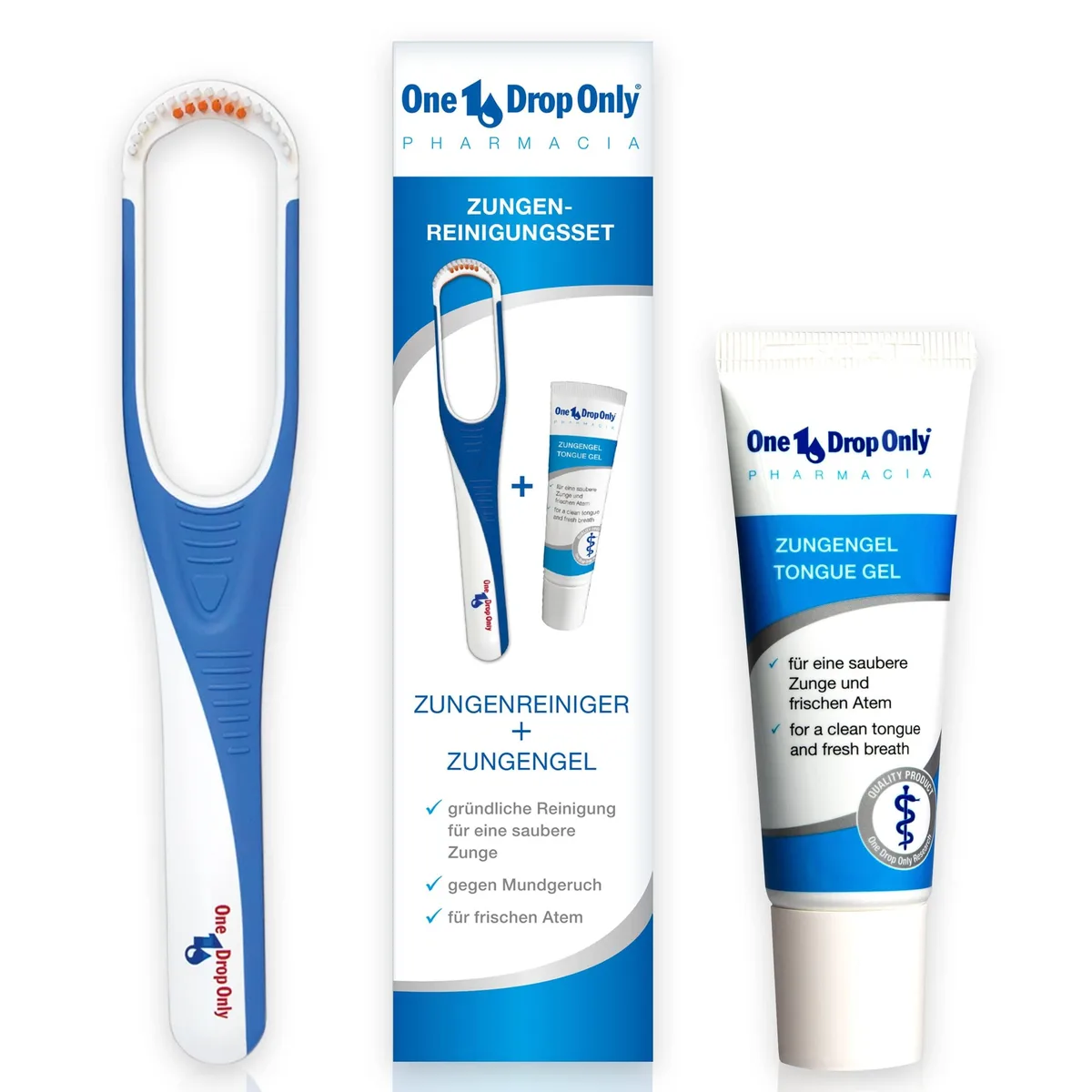 Oral care set with tongue cleaner gel and dental picks