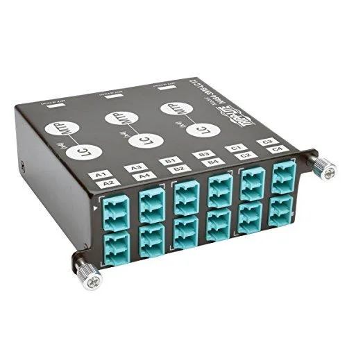Tripp Lite Tripp Lite N484-3M8-LC12 fibre optic cassette 40 GB to 10 GB breakout 3×8-fiber OM4 MTP/MPO to 12 LC duplex — product photo