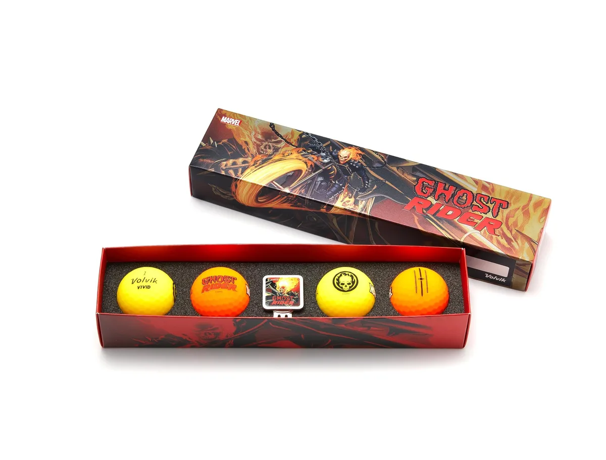 Volvik Volvik Ghost Rider 3.0 Vivid Golf Balls 4-Pack Orange Yellow — product photo