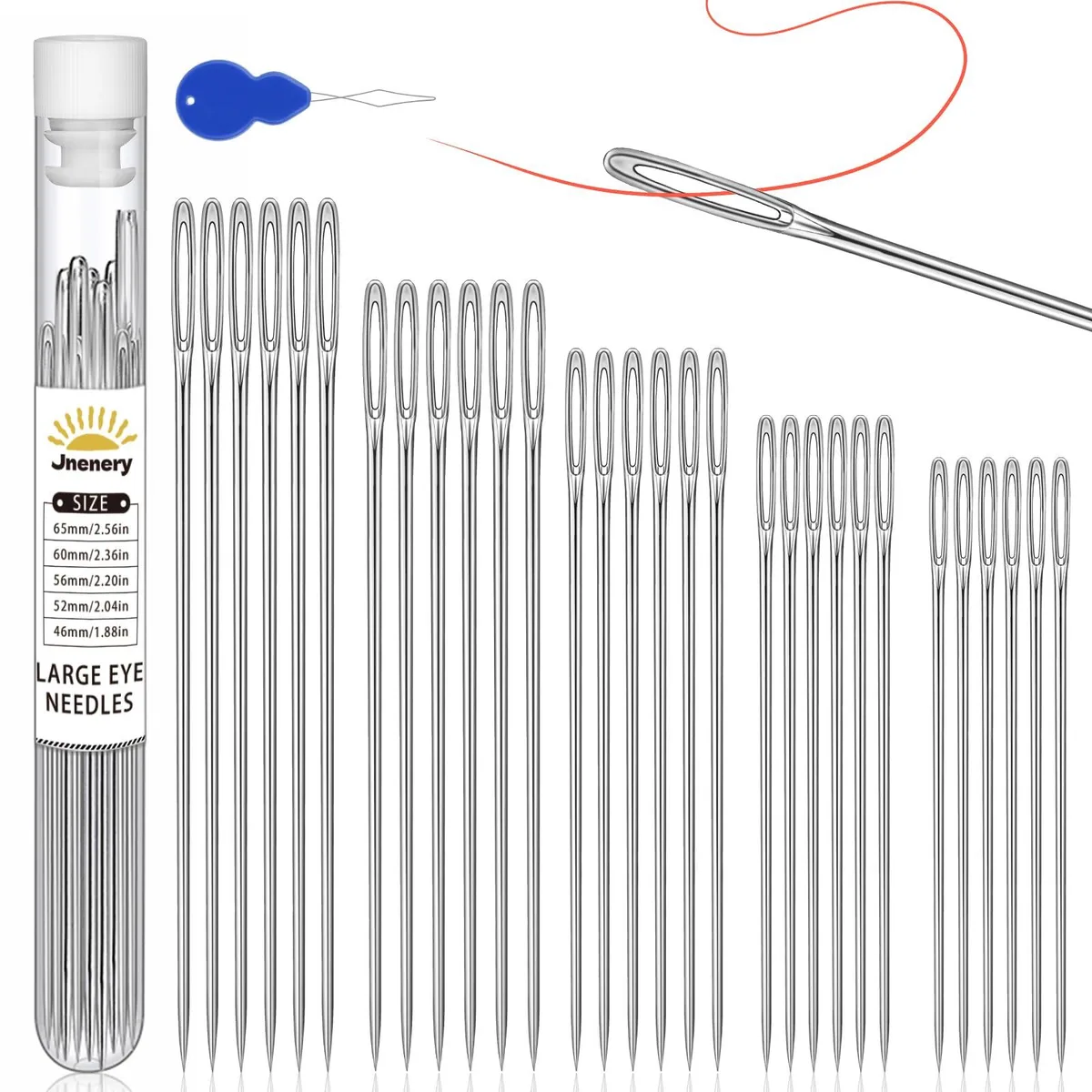  Avery 30 PCS Large Eye Sewing Needles 5 Sizes with Threader — product photo