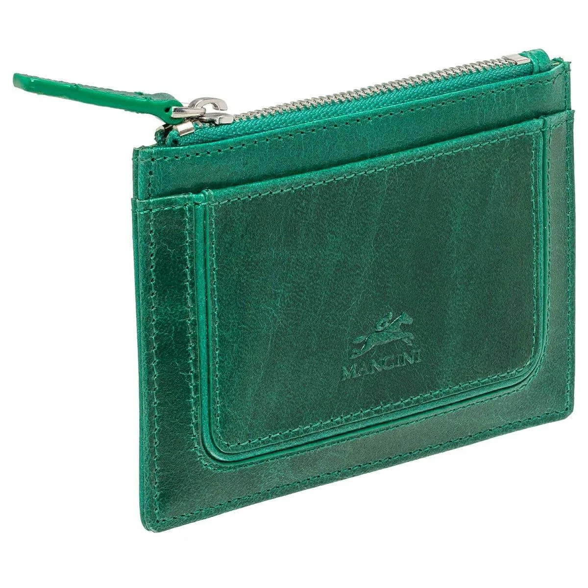 Mancini Leather Goods Mancini Leather Goods South Beach RFID Card Case and Coin Pocket Green — product photo