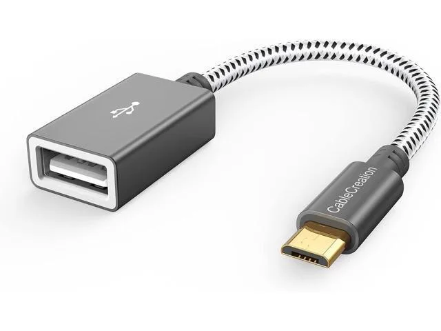 Manw Manw Micro USB 2.0 OTG Cable Braided Space Gray — product photo