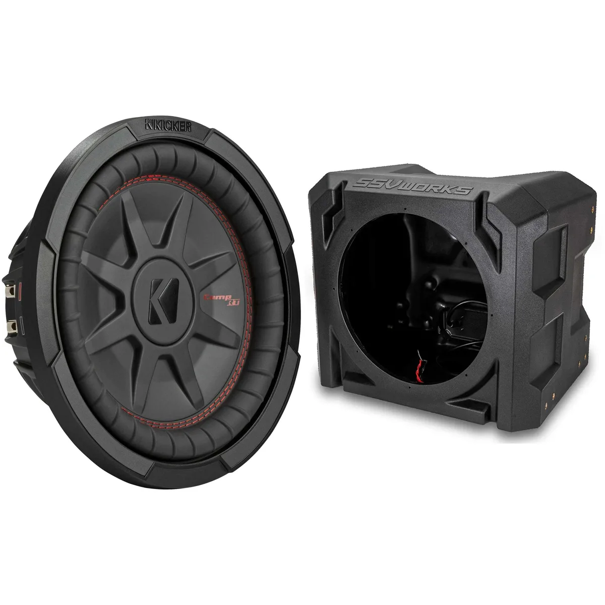 SSV Works SSV Works US-10U 10" Subwoofer Enclosure with 48CWRT102 2-OHM DVC 400W RMS car subwoofer — product photo