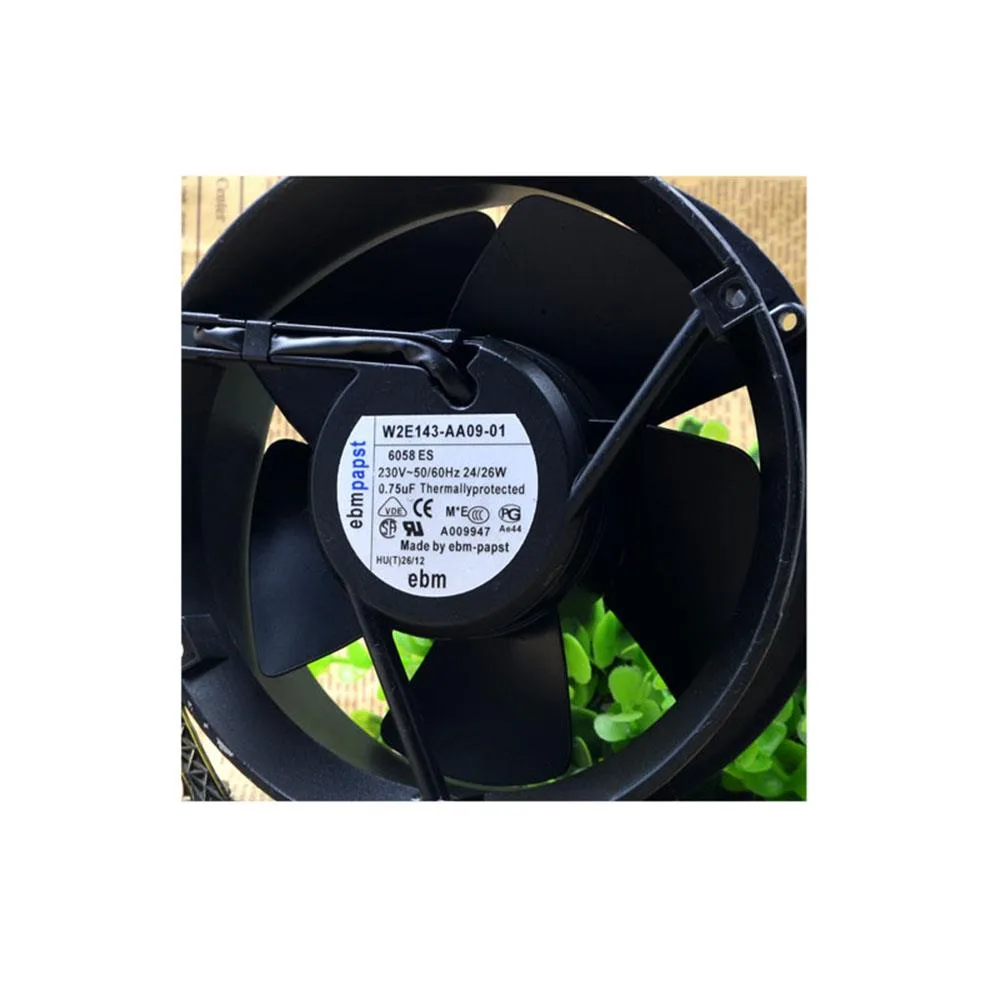 A new 17CM replacement fan for ebmpapst W2E143-AB09-01, shown individually