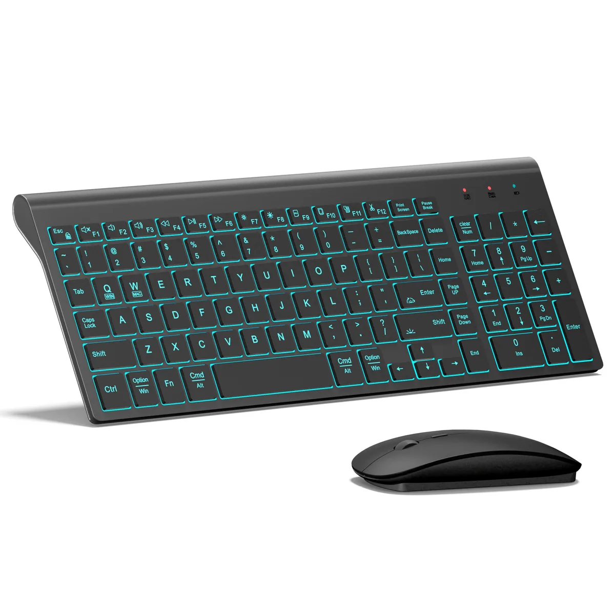 Topmate Topmate Wireless Backlit Keyboard & Mouse Combo 2.4G Silent 2400DPI Black — product photo