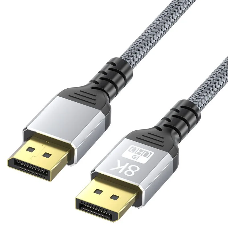 Bailink Bailink DP 1.4 cable 6.6 ft VESA 8K 60 Hz 4K 144 Hz 2K 165 Hz HBR3 32.4 Gbps braided gold — product photo