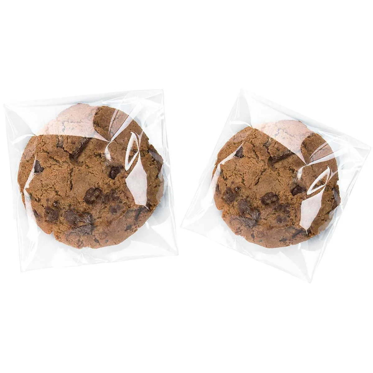 Clear polypropylene bags in a rectangular pack of 100