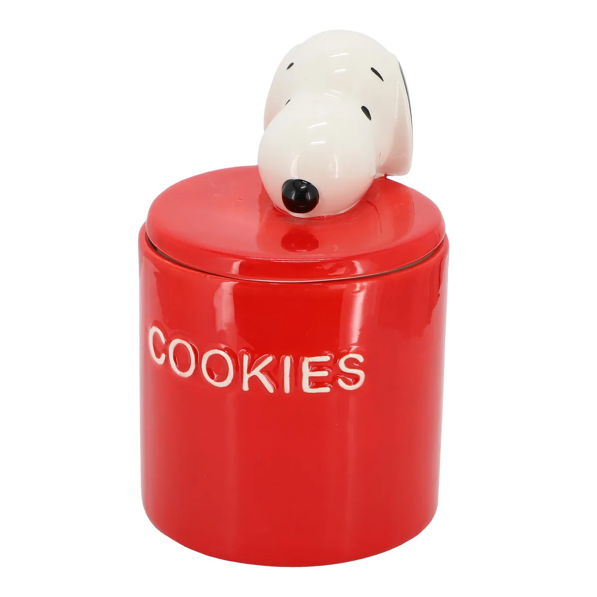 Gibson Gibson Peanuts Hello Cookies 8.2 Inch Ceramic Snoopy Cookie Jar Red — product photo