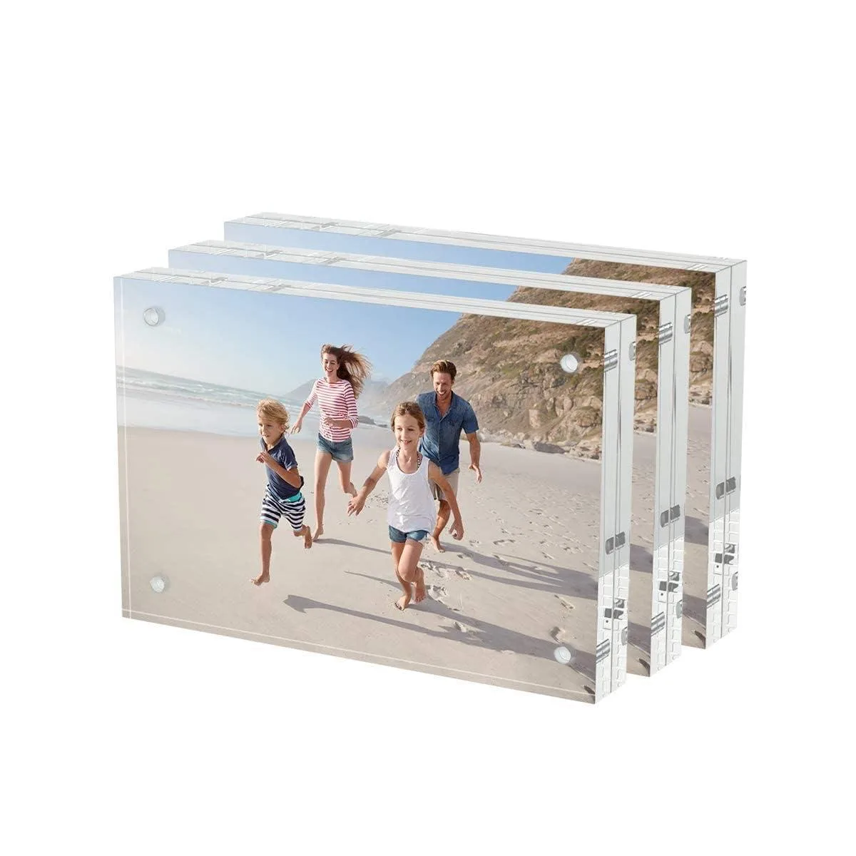AITEE 4x6 Acrylic Magnetic Frames 3 Pack 20% Thicker Block — product photo