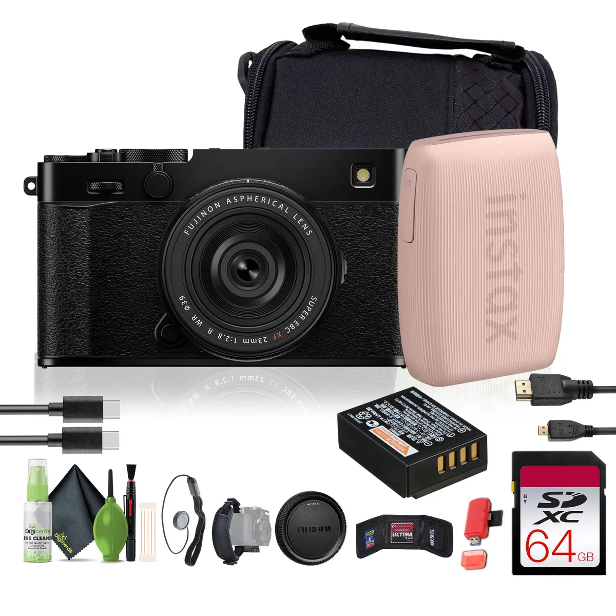FUJIFILM FUJIFILM X-E5 Mirrorless Camera Kit with XF 23mm f/2.8 Lens and INSTAX Mini Link 3 Printer — product photo