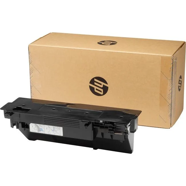 Rectangular black plastic toner collection unit with side handle