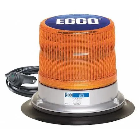 Amber LED beacon light, round shape, 5 11/16 in height