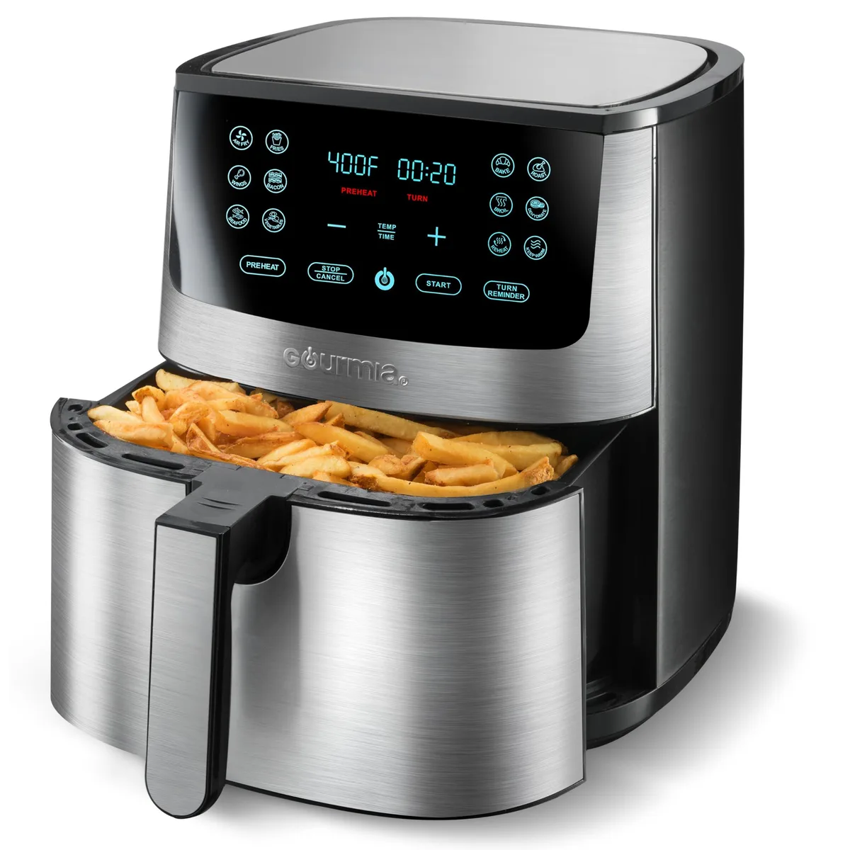 Gourmia GAF838 8 Quart Digital Air Fryer Oven 1700W Silver — product photo