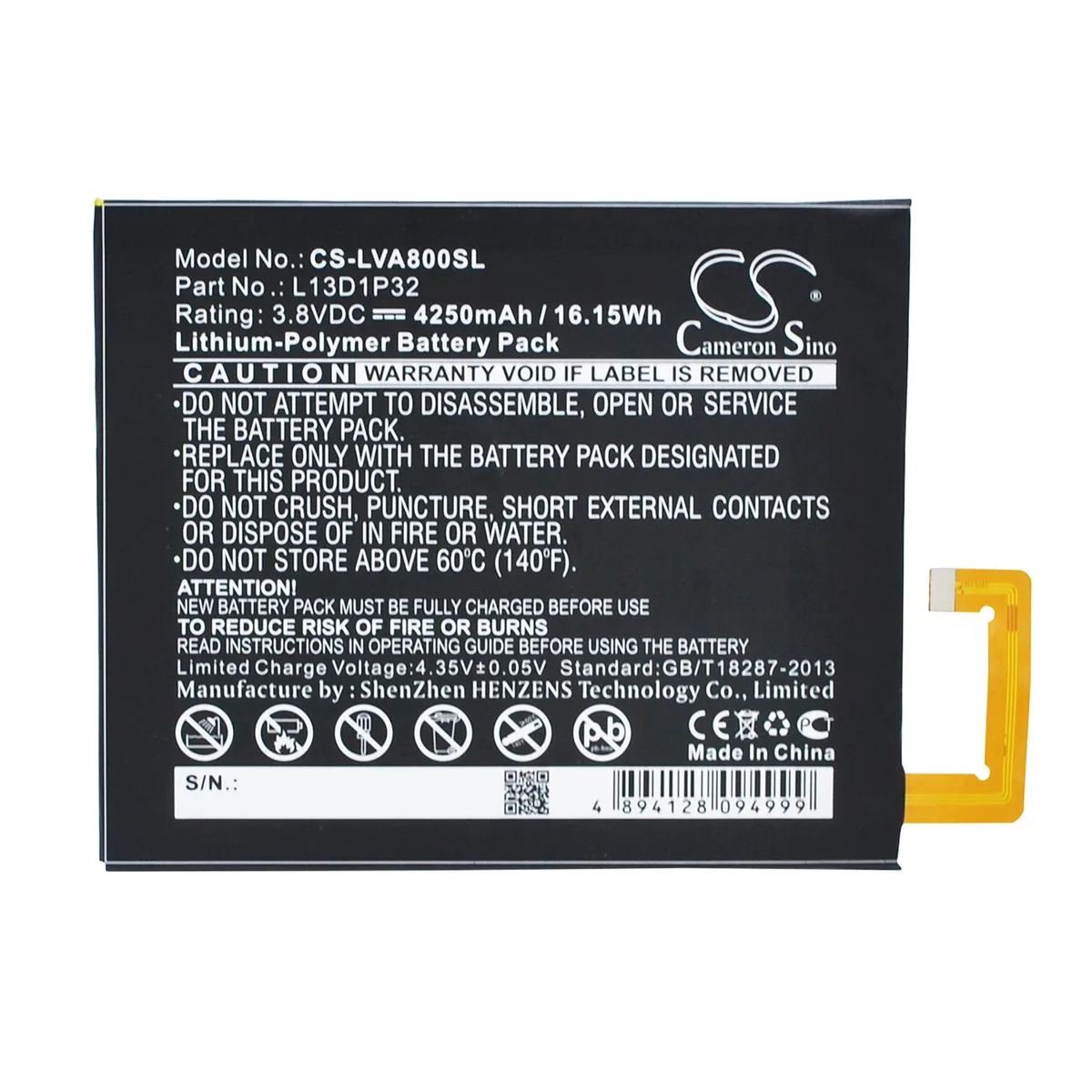 Cameron &amp; Co Cameron &amp; Co DS-CS-LVA800SL Li-Polymer 4.25 Ah Black — product photo