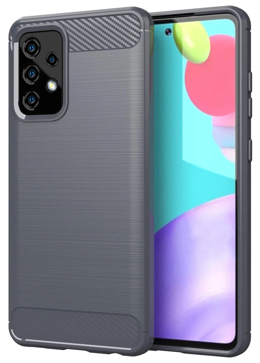 Nakedcellphone Nakedcellphone Flexible Carbon Fiber Pattern Case Cover Gray for Samsung Galaxy A52 5G — product photo