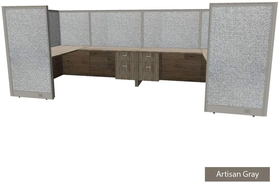 GOF GOF 2-Person Workstation Cubicle 144"W 60"H Artisan Grey — product photo