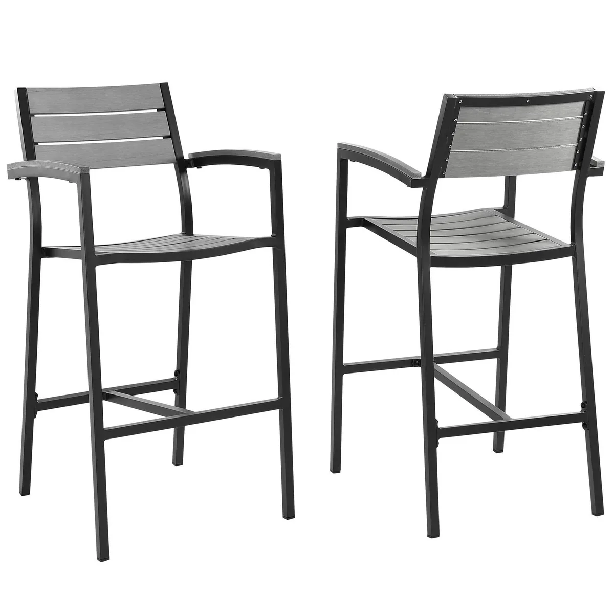 Modway Furniture Modway Furniture Maine Bar Stool Set of 2 Brown Gray 23.5"L x 40"W x 43.5"H — product photo
