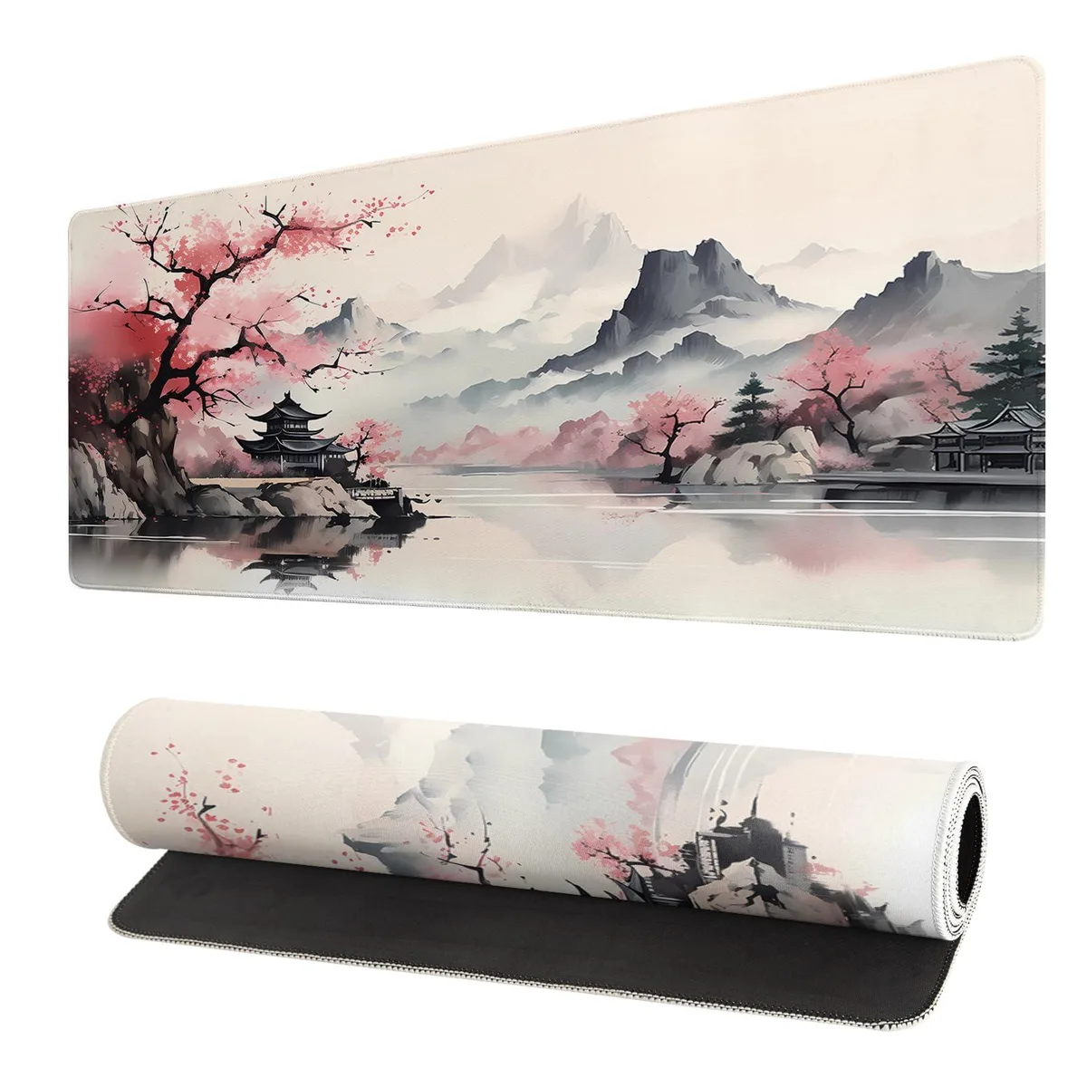 KEHIPI KEHIPI Brecoy0611 Mouse Pad 31.5 x 11.8 in Pink Cherry Blossom — product photo