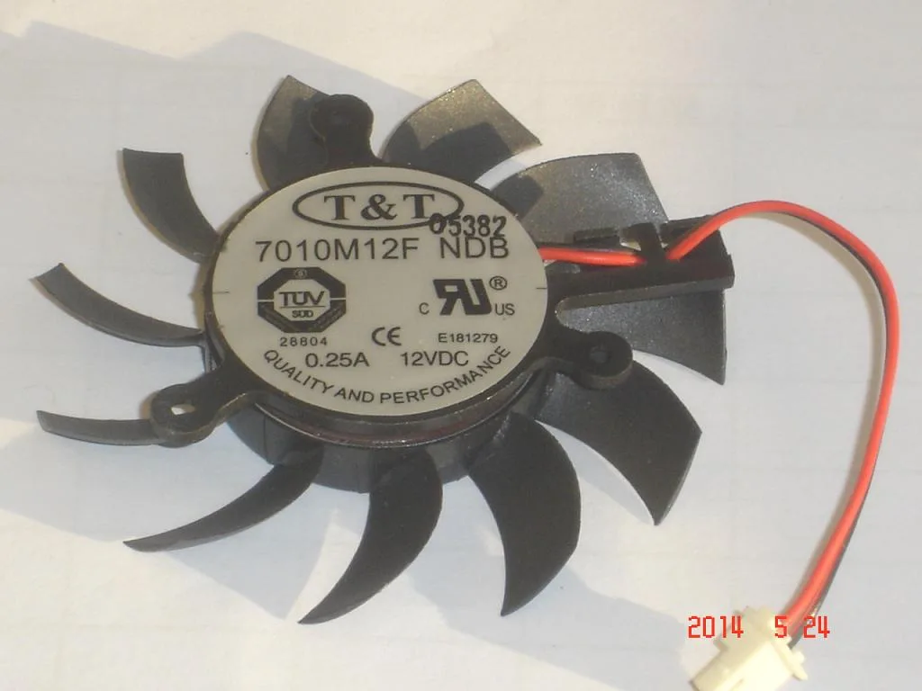 OEM Industries OEM Industries 7010M12F 70mm frameless fan 12V .25A 2-pin CPU cooler — product photo