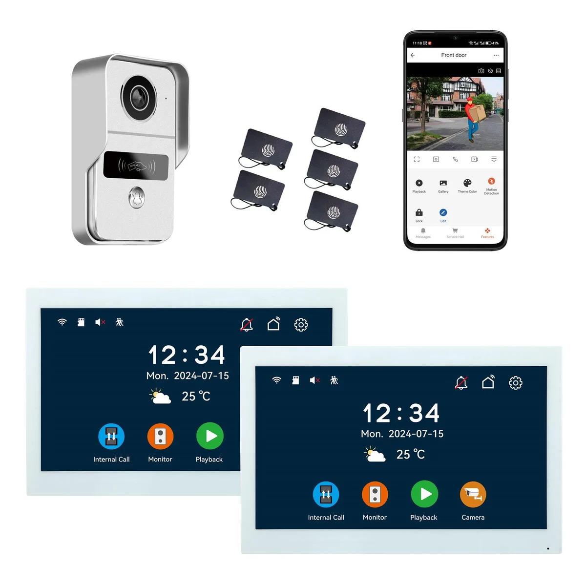 visiPower visiPower KW02C 2-pin Wired 2MP 10" WiFi Monitor Silver 1V2L10"W — product photo